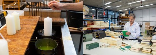Kaarsenmakerij en boekbinderij